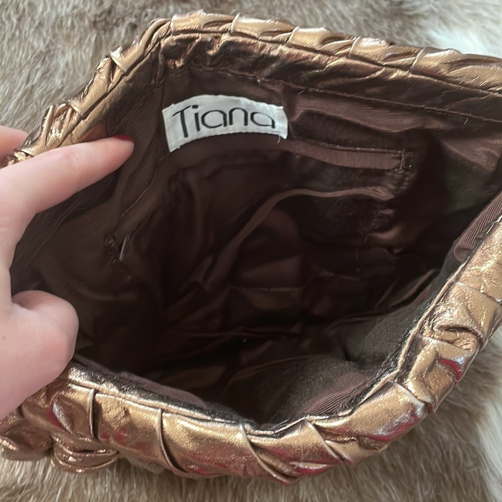 Vintage TIANA natural leather purse gold - Picture 4 of 6